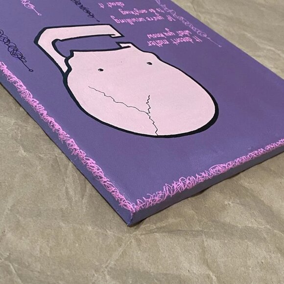 Original WHAT YOU KNOW cute skull truism poetry painting - Picture 2 of 2